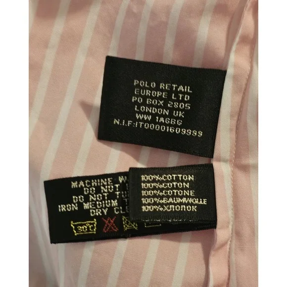 Ralph Lauren Pink Striped Puff Sleeve Button Up Shirt Women's Size 12 - Picture 4 of 5